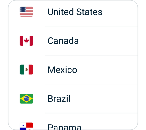 Chiji connect step 2, choose VPN server location